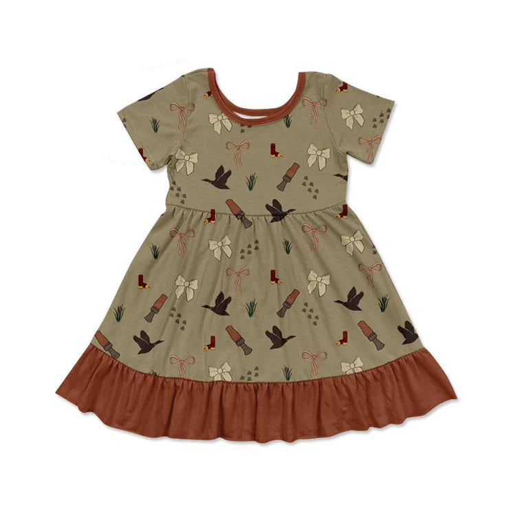 11.10 MOQ：5pcs GSD3066 pre-order toddler clothes hunting girl summer dress