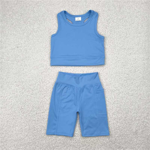 5.3 Sibling Baby Girls Athletic Active Wear Top Shorts Clothes Sets