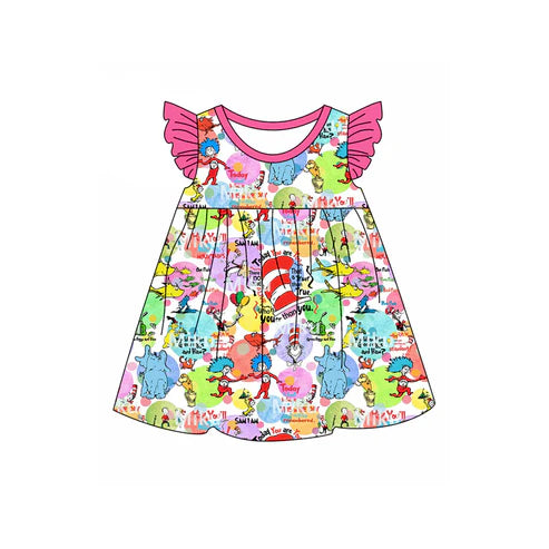 GSD1644 Baby Girls Dr Reading Pink Elephant Knee Length Dresses Preorder