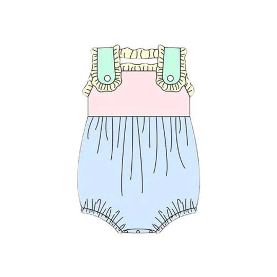 12.10 MOQ:5pcs SR3772 pre-order baby girl clothes colorful print toddler girl summer bubble