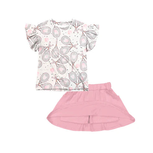 5.12 GSD2549 Baby Girls Tennis Ruffle Shirt Top Pink Skorts Skirt Sets Preorder
