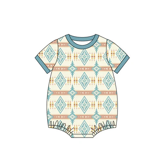 12.6 MOQ:5pcs SR3712 pre-order baby boy clothes aztec print boy summer bubble