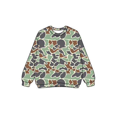 7.25 GT1125 Adult Women Green Camo Long Sleeves Western Tee Shirts Top Preorder