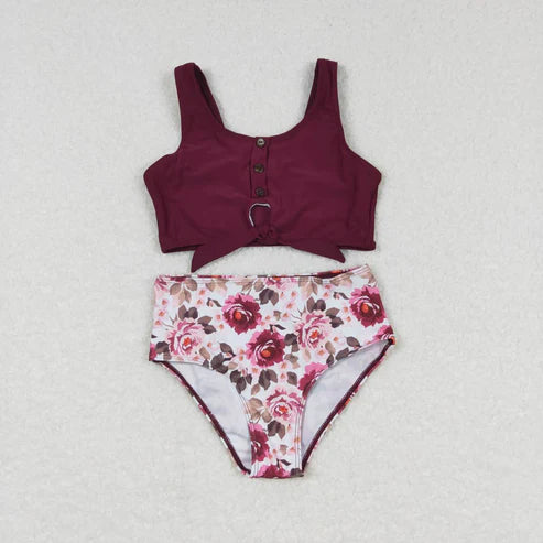 S0141 Burgundy Swimsuit Suit