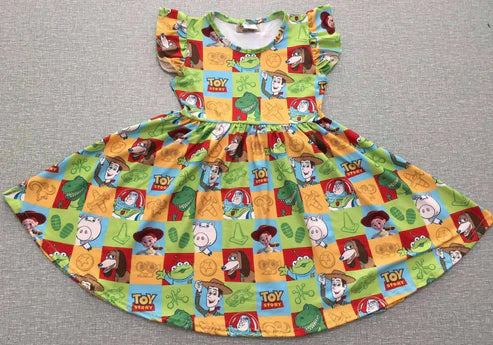 5.8 Cartoon short sleeve dress for girls
