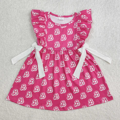 L-3.10 GSD1812 Baby Girls Doll B Bows Knee Length Dress