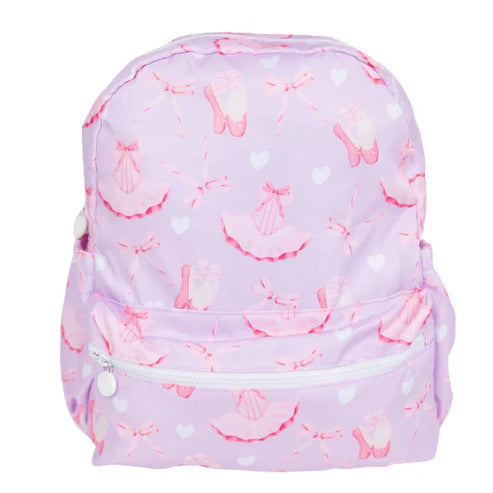 8.6 BA0344 Baby Kids Pink Dancers Print Zipper School Back Bags Preorder
