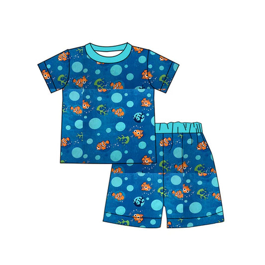 12.18 Custom order MOQ 3pcs each design baby girl clothes fish girl summer pajamas set