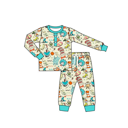 BLP1060 Baby Boys Dr Reading Elephant Tops Pants Pajamas Clothes Sets Preorder