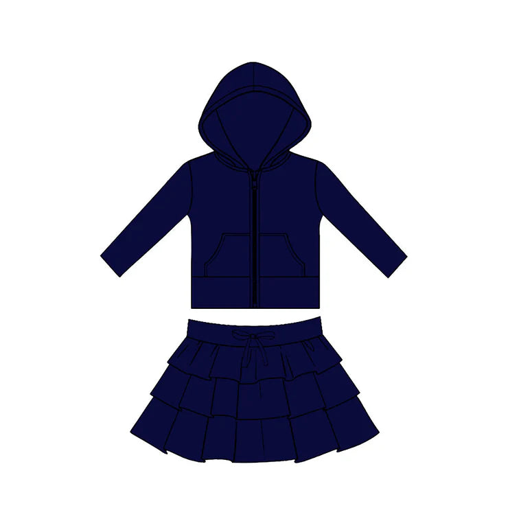 11.24 MOQ：5pcs GLD1530 pre-order baby girl clothes Navy Blue toddler girl yoga skirt outfit