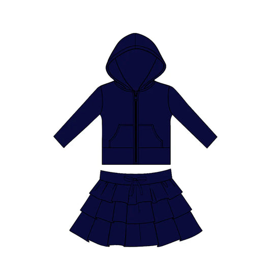 11.24 MOQ:5pcs GLD1530 pre-order baby girl clothes Navy Blue toddler girl yoga skirt outfit