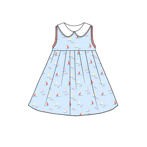 4.11 GSD2376 Baby Girls Sleeveless Boats Knee Length Dresses Preorder