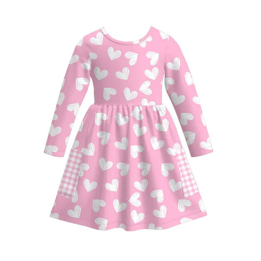 12.9 MOQ:5pcs GLD1557 pre-order toddler girl clothes heart print girl valentine dress