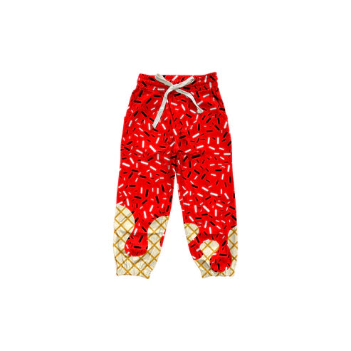 8.6 P0815 Baby Girls Red Drip Team Pockets Yoga Pant Preorder