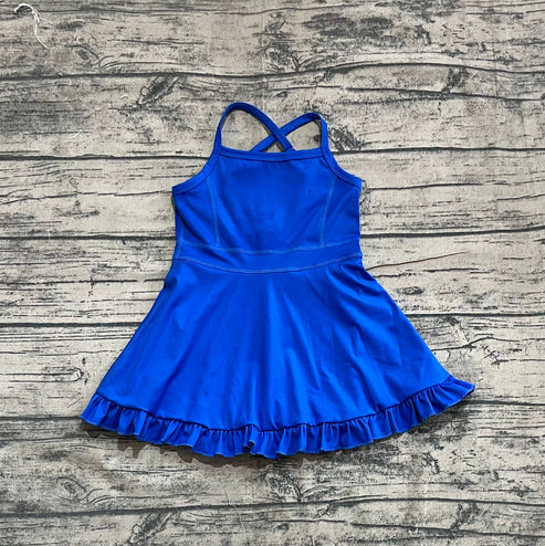 5.20 S0551 Baby Girls Royal Blue Knit Knee Length Active Wear Athletic Dress Preorder