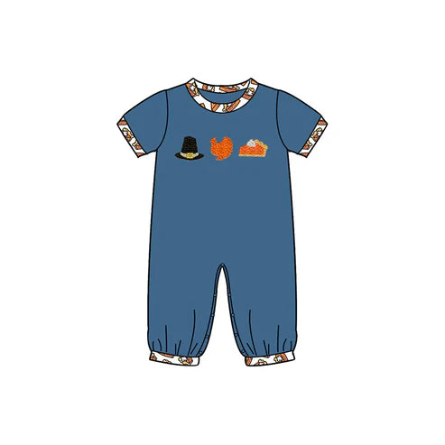 5.20 SR3111 Baby Boys Navy Short Sleeves Turkey Hats Pant Rompers Preorder