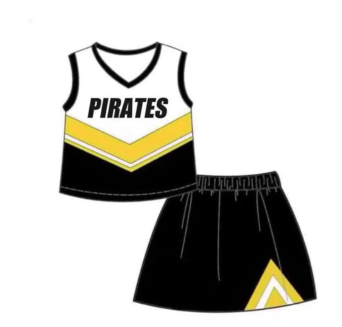 8.9 Custom Moq 5 Baby Girls Pirates Top Skorts Team Set