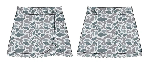 11.3 GLK0173 Baby Girls Grey Camo Southern Yoga Skirts Bottom Preorder