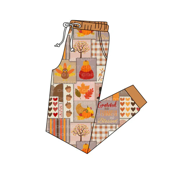 6.10 Custom Moq 3 Adult Women Thanksgiving Turkey Hearts Jogger Pants