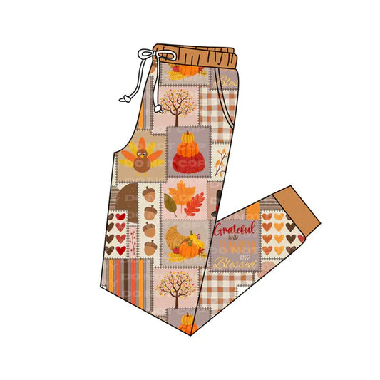 6.10 Custom Moq 3 Adult Women Thanksgiving Turkey Hearts Jogger Pants