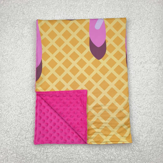 4.26  RTSNO MOQ BL0201 Waffle ice cream rose red baby blanket