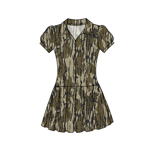11.25 MOQ:5pcs GSD3215 pre-order toddler clothes camo girl yoga summer dress
