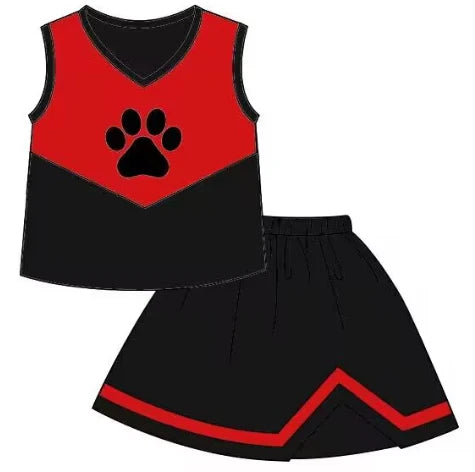5.8 Girls team custom reddish black sleeveless top skirt suit