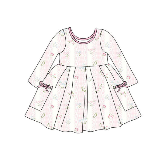 11.11 MOQ:5pcs GLD1486 pre-order toddler girl clothes floral print girl winter dress