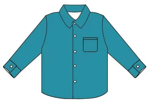 5.15 Girls boys long sleeve button up shirt