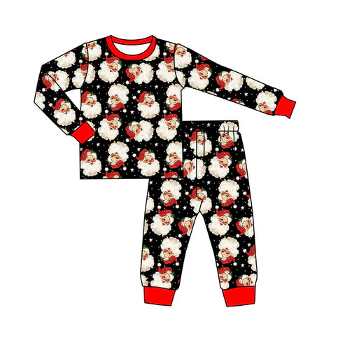 8.29 GLP2753 Baby Girls Santa Plaid Top Pant Christmas Pajamas Set Preorder
