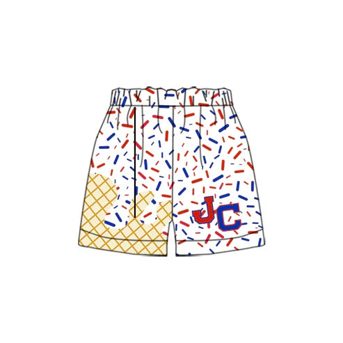 5.6  Adult Men Team Red Blue jc White Shorts Bottoms Preorder(moq 3)