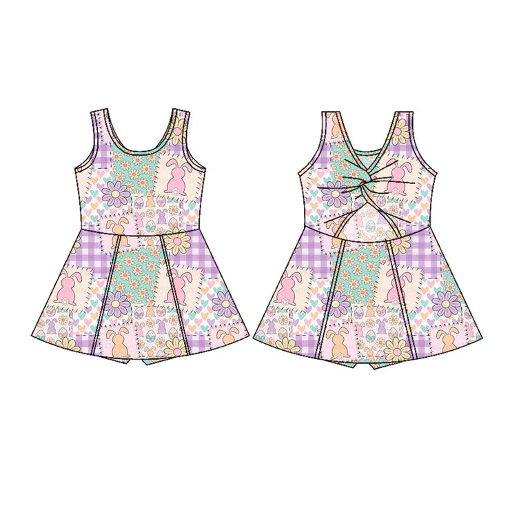 11.7 MOQ：5pcs GSD3051 pre-order toddler clothes rabbit girl easter yoga summer dress