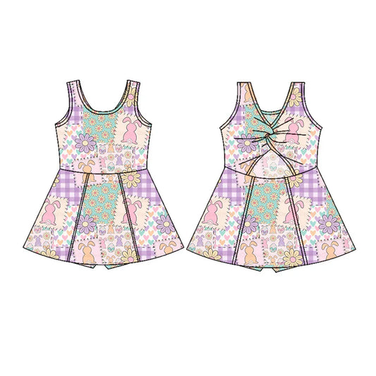 11.7 MOQ：5pcs GSD3051 pre-order toddler clothes rabbit girl easter yoga summer dress