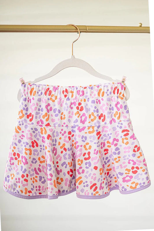 6.13  GLK0097 Baby Girls Colorful Leopard Shorts Skirts Preorder
