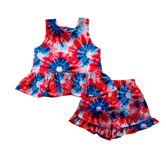11.21 MOQ:5pcs GSSO2895 pre-order baby girl clothes camo toddler girl 4th of July summer outfit