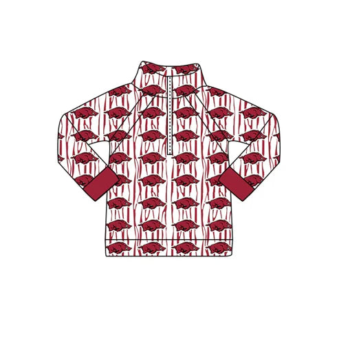 11.4 Baby Boys Red Arkansas Team Pullover Jackets Tops