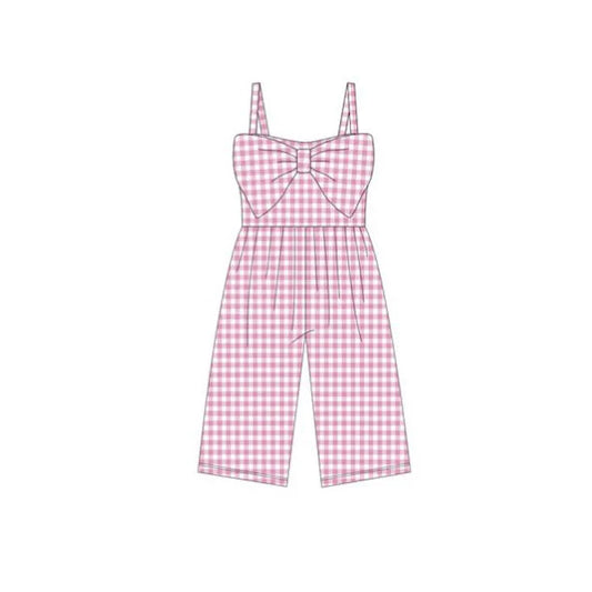 12.5 MOQ:5pcs SR3694 pre-order baby girl clothes pink gingham print girl summer romper