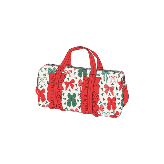 6.14 BA0315 Red Green Bows Ruffle Gym Bags Preorder