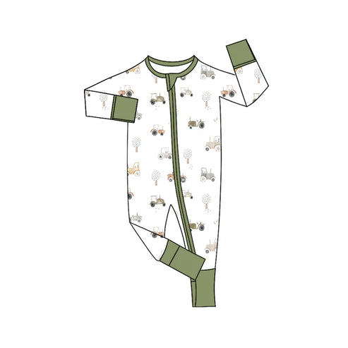 8.5 LR2532 Baby Boys Golf Plaid Zipper Footie Rompers Preorder