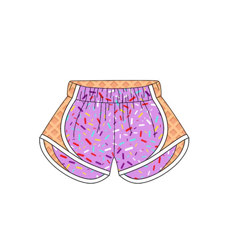 4.17   SS0576 Adult Women Purple Ice-cream Drip Yoga Shorts Bottoms Preorder