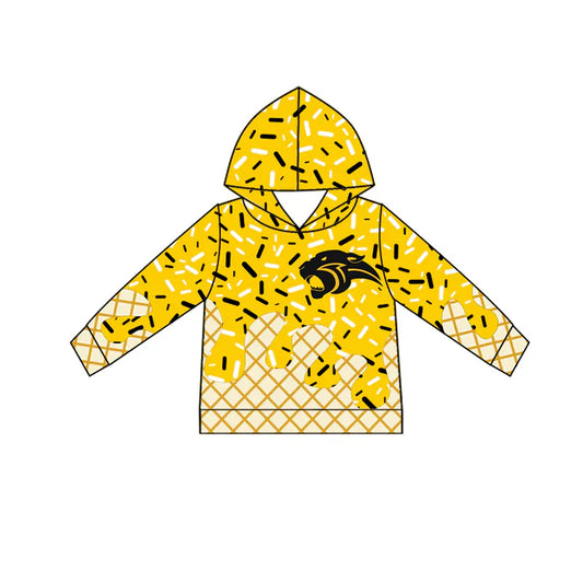 7.9 Custom Moq 3 Baby Boys Long Sleeves Golden Team Hoodies Top