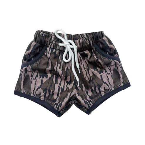 10.6 SS0675 Baby Boys Olive Leaves Camo Hunting Pockets Shorts Bottom Preorder
