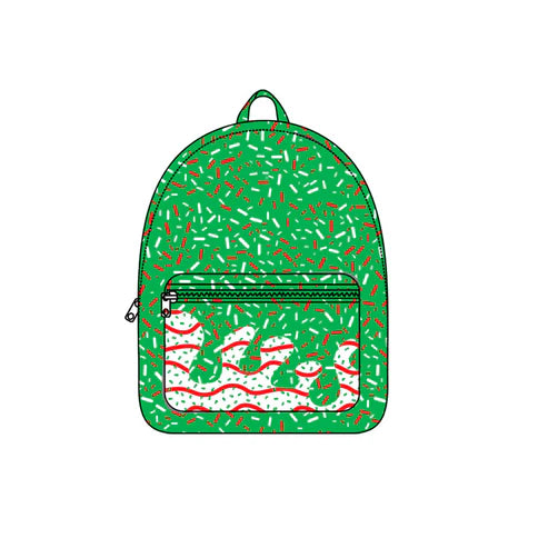 8.6 BA03477 Baby Kids Drip Christmas Trees Print Zipper School Back Bags Preorder