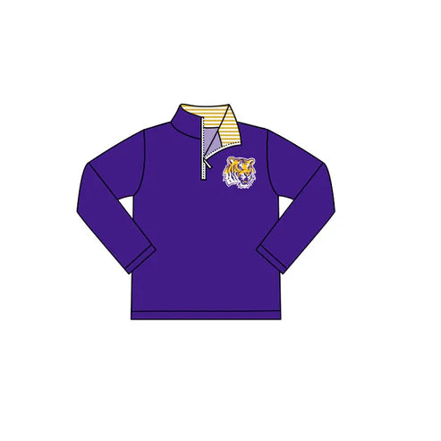 8.1 Custom Moq 5 Baby Boys Purple LSU Tigers Team Zip Pullovers Tops