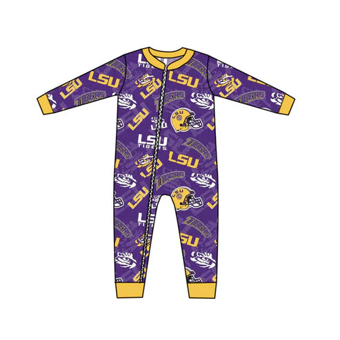 4.28 Preorder Moq 3 Baby Kids Team LS Long Sleeve Zip Rompers