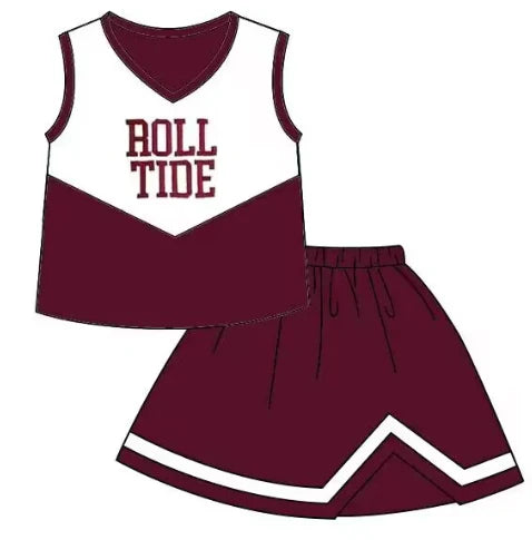 5.8 Girls team custom red sleeveless top skirt suit