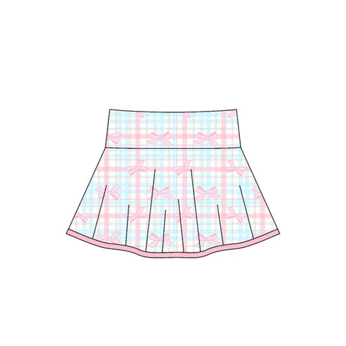 6.5 GLK0106 Baby Girls Pink Bows Plaid Skirts Preorder