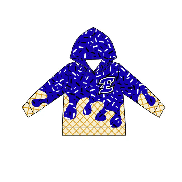 7.7 Custom Moq 3 Baby Boys Long Sleeves Blue E Team Hoodies Top