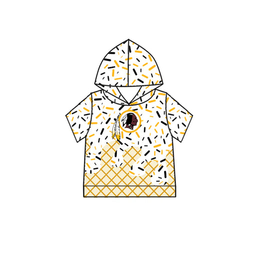 7.8 Custom Moq 3 Baby Boys REDSKINS Short Sleeves Drip Team Hoodies Top