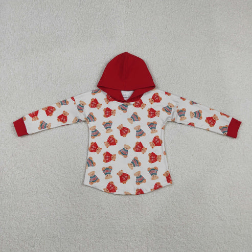11.17   BT1056 Baby Boys Long Sleeve Bears Plaid Hoodies Top